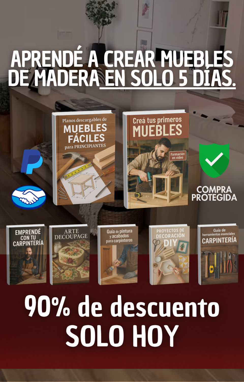 Aprendé a crear muebles de madera en solo 5 días + 5 BONUS